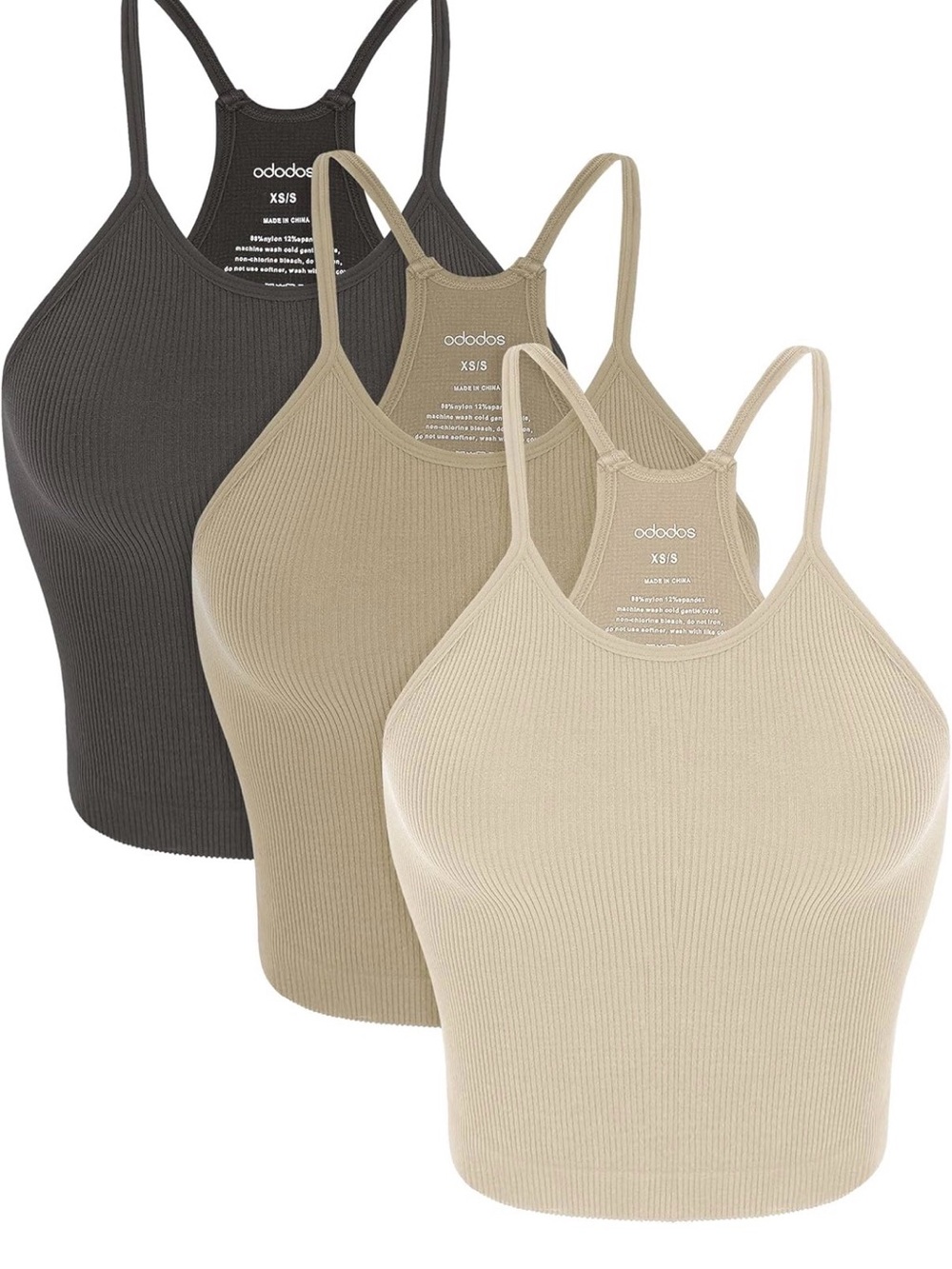 ODODOS 3pack ribbed cami tops